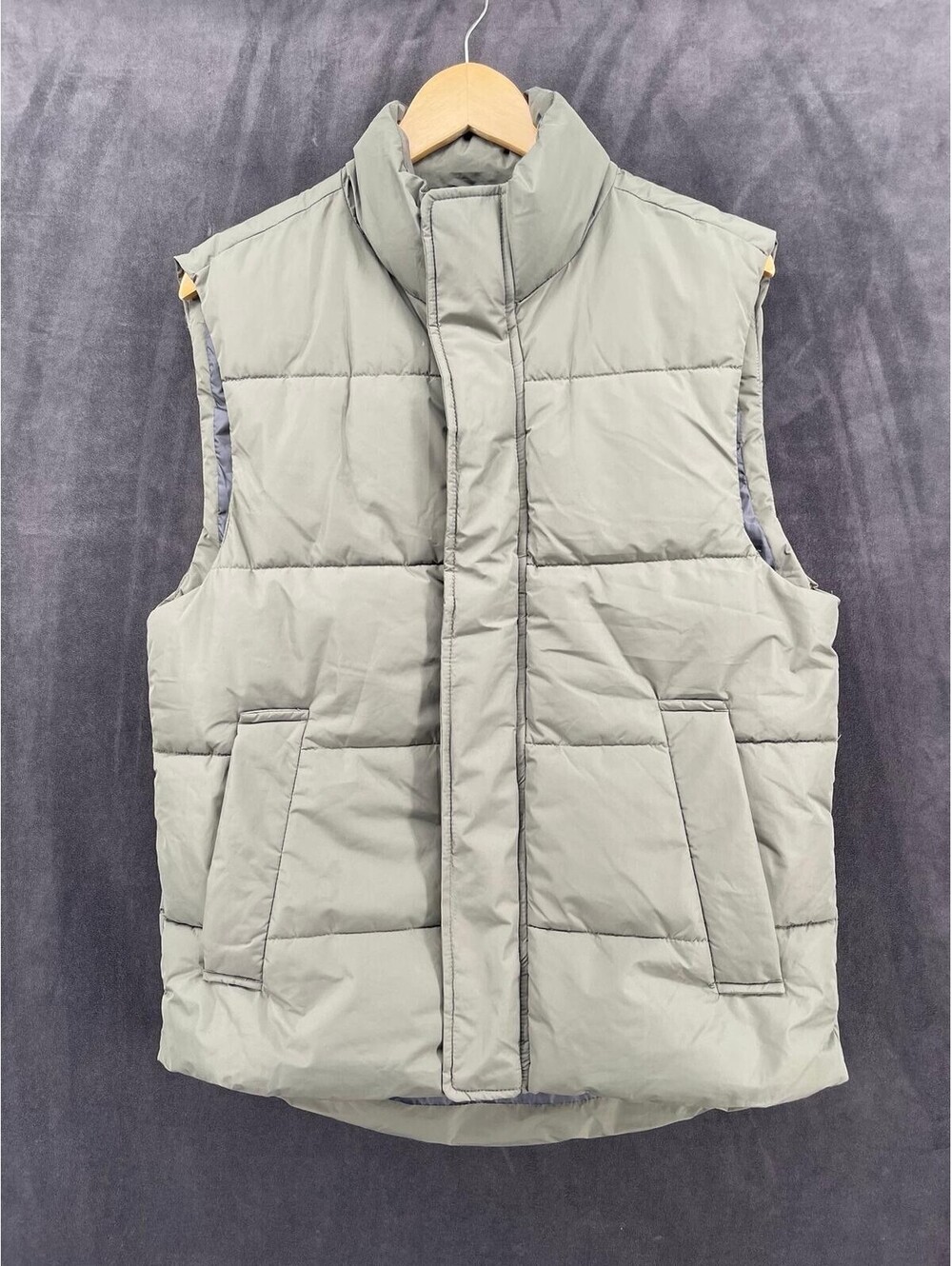 Leftiesman Men’s Puffer Vest Green Size M Full Zip Sleeveless Jacket